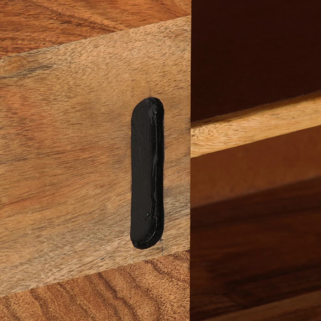 Mobile TV Marrone Miele e Grigio 110x30x50cm in Legno di Acacia cod mxl 24160