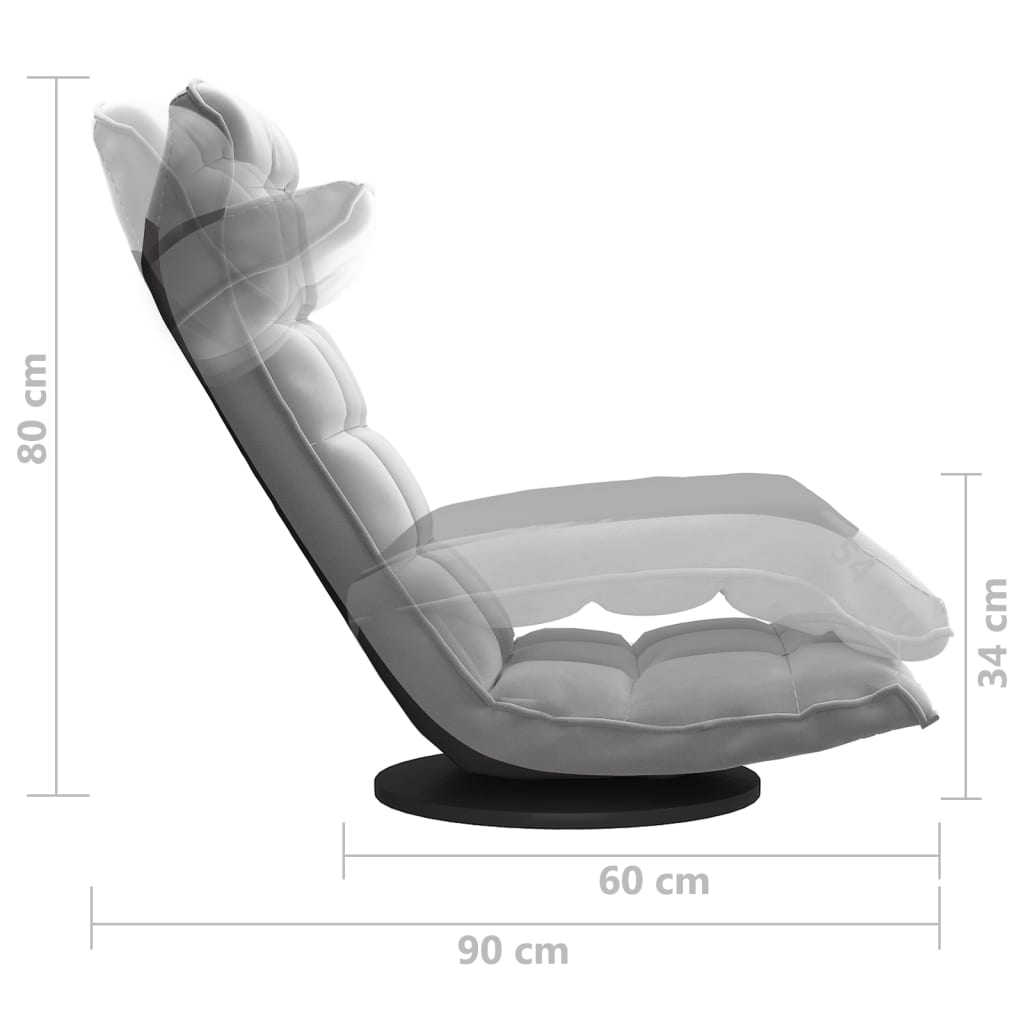 Sedia da Pavimento Girevole Grigio Chiaro in Velluto 336564