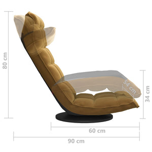 Sedia da Pavimento Girevole Marrone in Velluto 336572