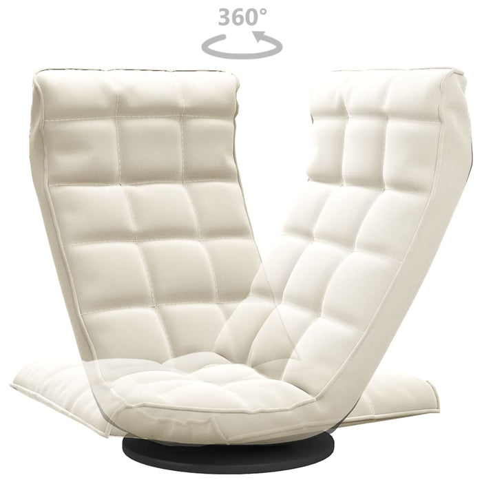 Sedia da Pavimento Girevole Crema in Velluto 336573