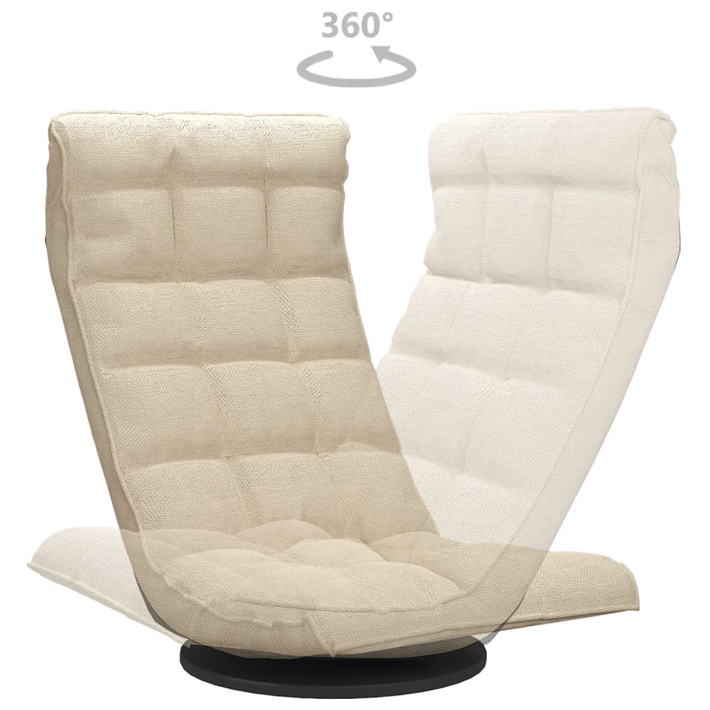 Sedia da Pavimento Girevole Crema in Tessuto 336576