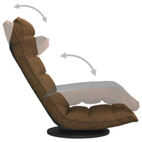 Sedia da Pavimento Girevole Marrone in Tessuto 336577