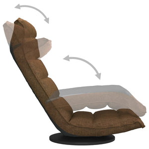 Sedia da Pavimento Girevole Marrone in Tessuto