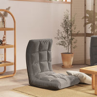 Sedia a Sdraio da Terra Pieghevole Grigio Chiaro in Tessuto 336584