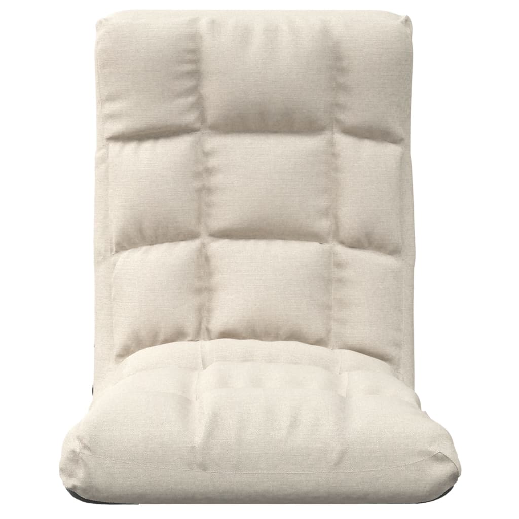Sedia a Sdraio da Terra Pieghevole Crema in Tessuto 336586