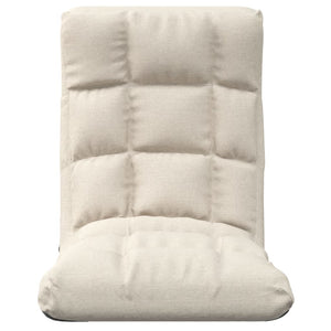 Sedia a Sdraio da Terra Pieghevole Crema in Tessuto 336586