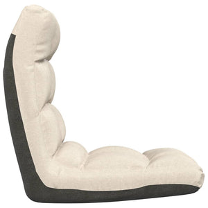 Sedia a Sdraio da Terra Pieghevole Crema in Tessuto 336586