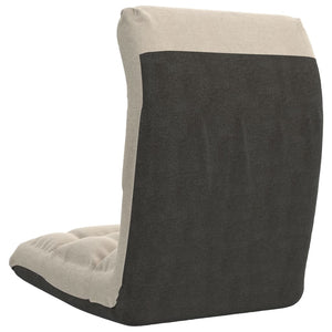 Sedia a Sdraio da Terra Pieghevole Crema in Tessuto