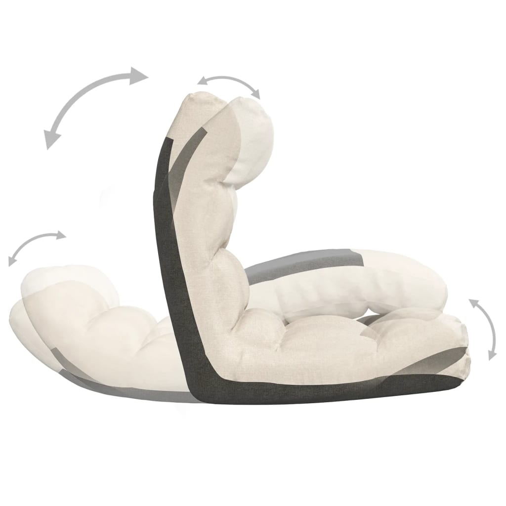 Sedia a Sdraio da Terra Pieghevole Crema in Tessuto 336586