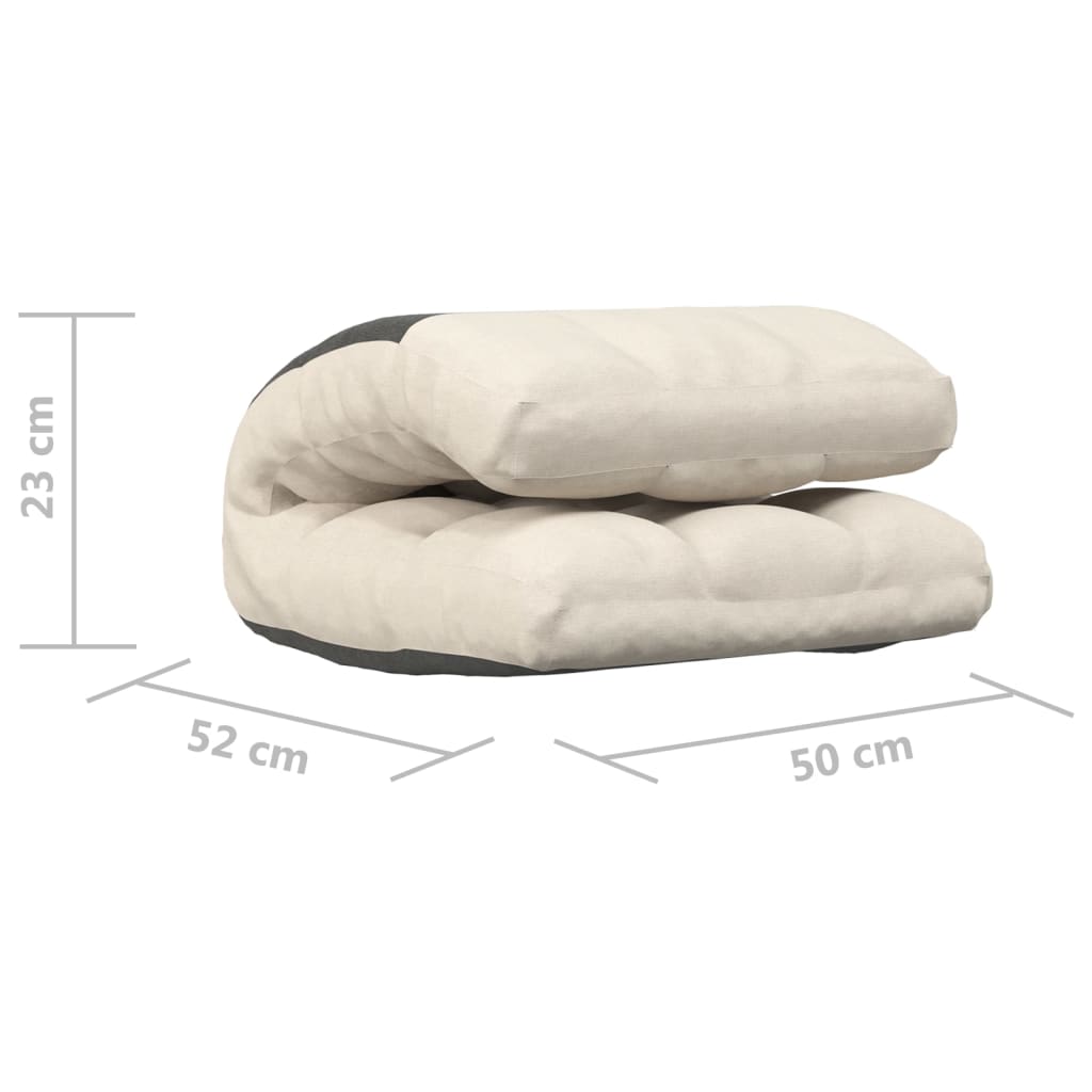 Sedia a Sdraio da Terra Pieghevole Crema in Tessuto 336586