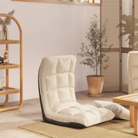 Sedia a Sdraio da Terra Pieghevole Crema in Tessuto