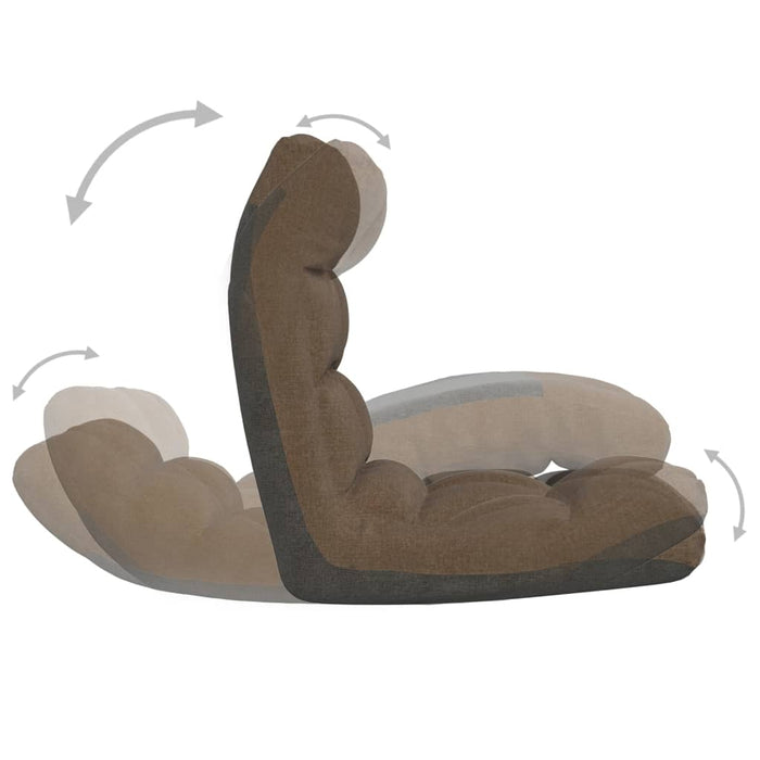 Sedia a Sdraio da Terra Pieghevole Marrone in Tessuto 336587