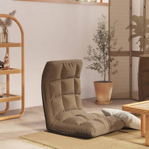 Sedia a Sdraio da Terra Pieghevole Grigio Talpa in Tessuto