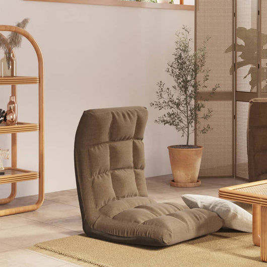 Sedia a Sdraio da Terra Pieghevole Grigio Talpa in Tessuto