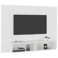 Mobile TV a Muro Bianco 120x23,5x90 cm in Legno Multistrato 808269