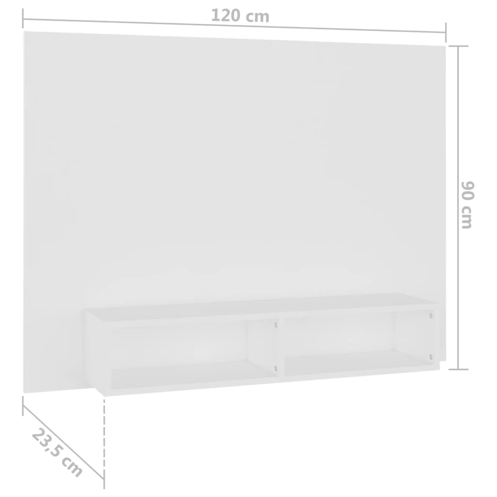 Mobile TV a Muro Bianco 120x23,5x90 cm in Legno Multistrato 808269