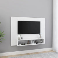 Mobile TV a Muro-Mobile per TV a parete Bianco 120x23,5x90 cm in Legno Multistrato