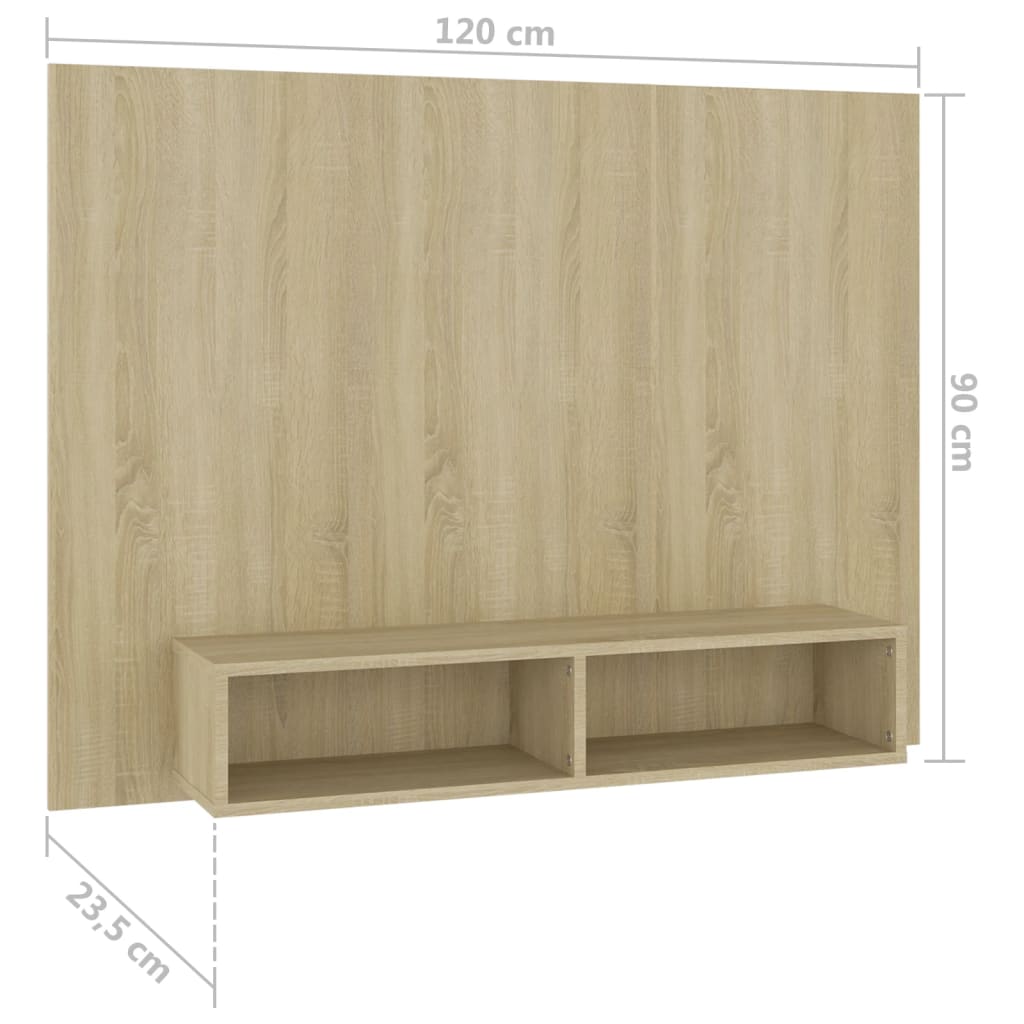 Mobile TV a Muro-Mobile per TV a parete Rovere Sonoma 120x23,5x90 cm Legno Multistrato