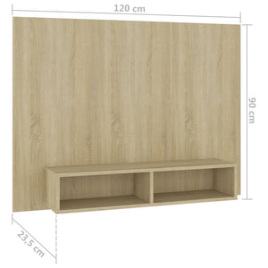 Mobile TV a Muro-Mobile per TV a parete Rovere Sonoma 120x23,5x90 cm Legno Multistrato