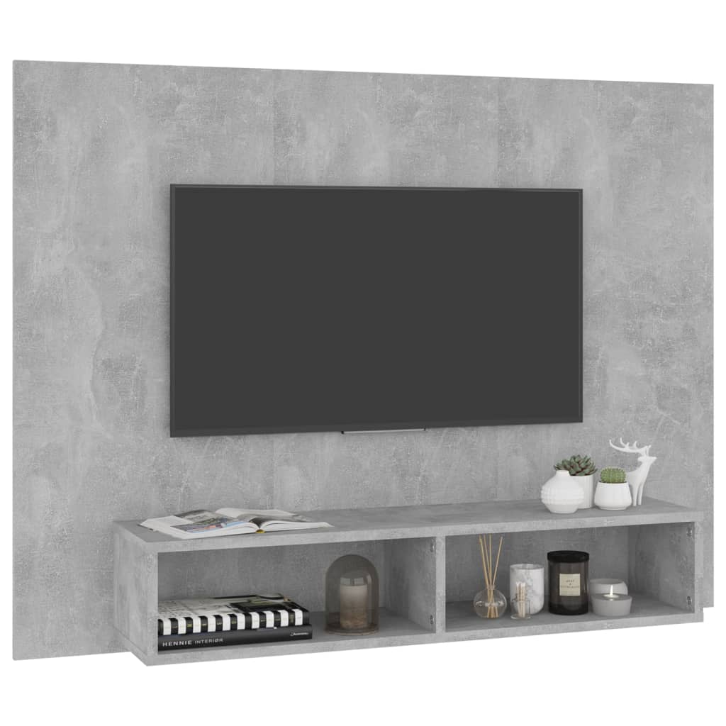 Mobile TV a Muro-Mobile per TV a parete Grigio Cemento 120x23,5x90cm Legno Multistrato