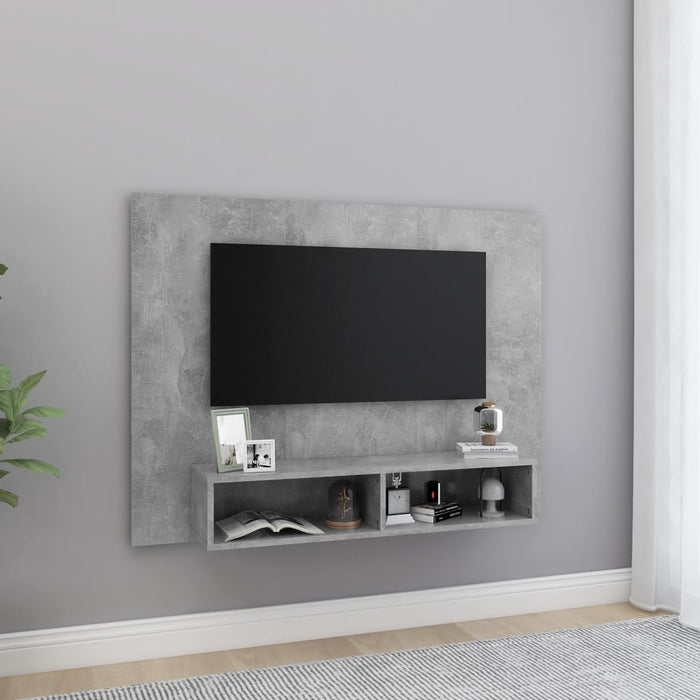 Mobile TV a Muro-Mobile per TV a parete Grigio Cemento 120x23,5x90cm Legno Multistrato