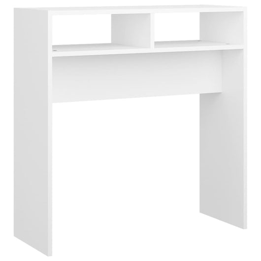 Tavolino Consolle-Tavolino da soggiorno-Tavolino da Salotto Bianco 78x30x80 cm in Legno Multistrato