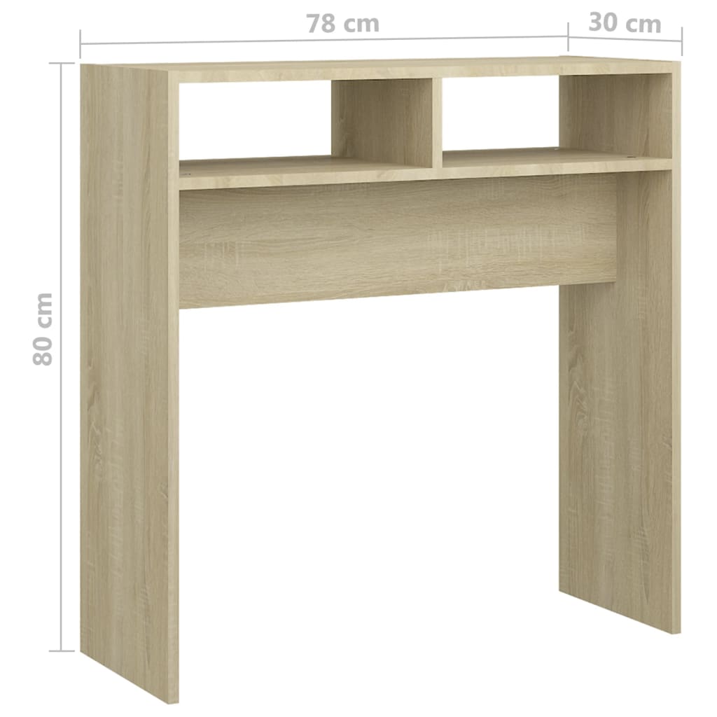 Tavolino Consolle Rovere Sonoma 78x30x80cm in Legno Multistrato 808299