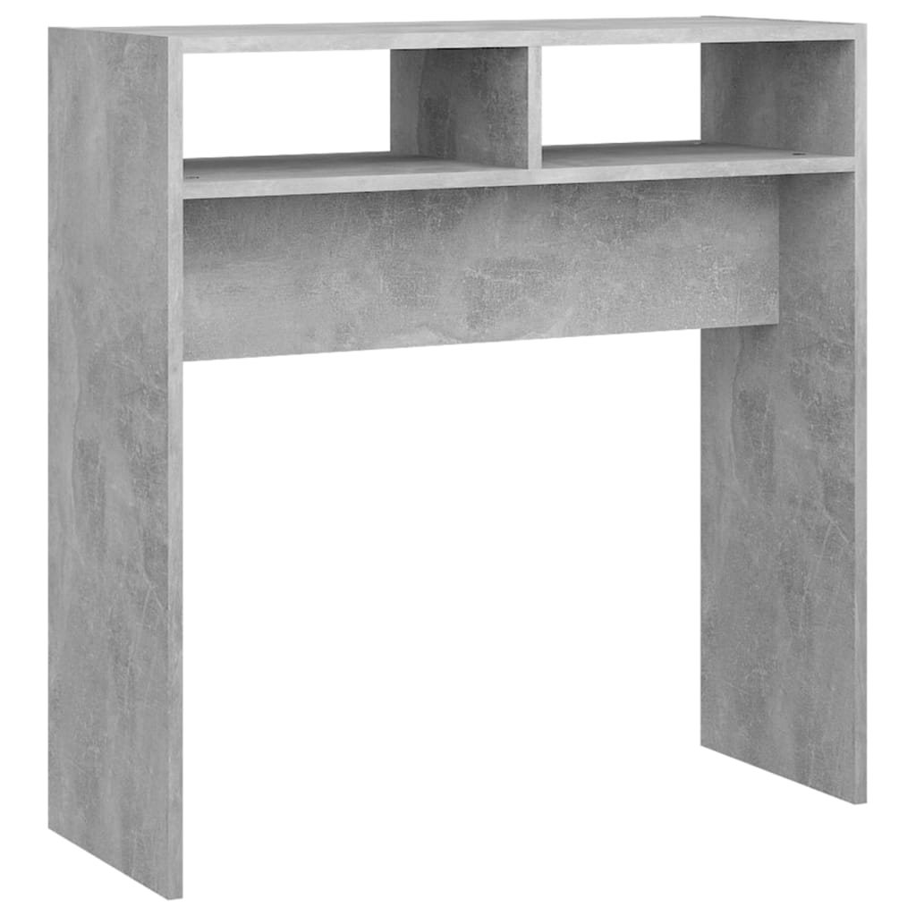 Tavolino Consolle-Tavolino da soggiorno-Tavolino da Salotto Grigio Cemento 78x30x80cm Legno Multistrato