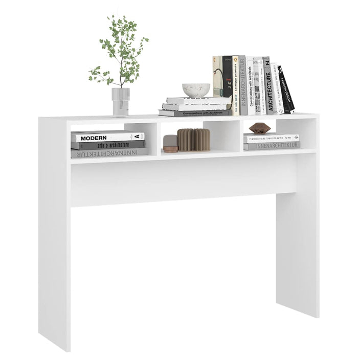 Tavolino Consolle Bianco 105x30x80 cm in Legno Multistrato 808305