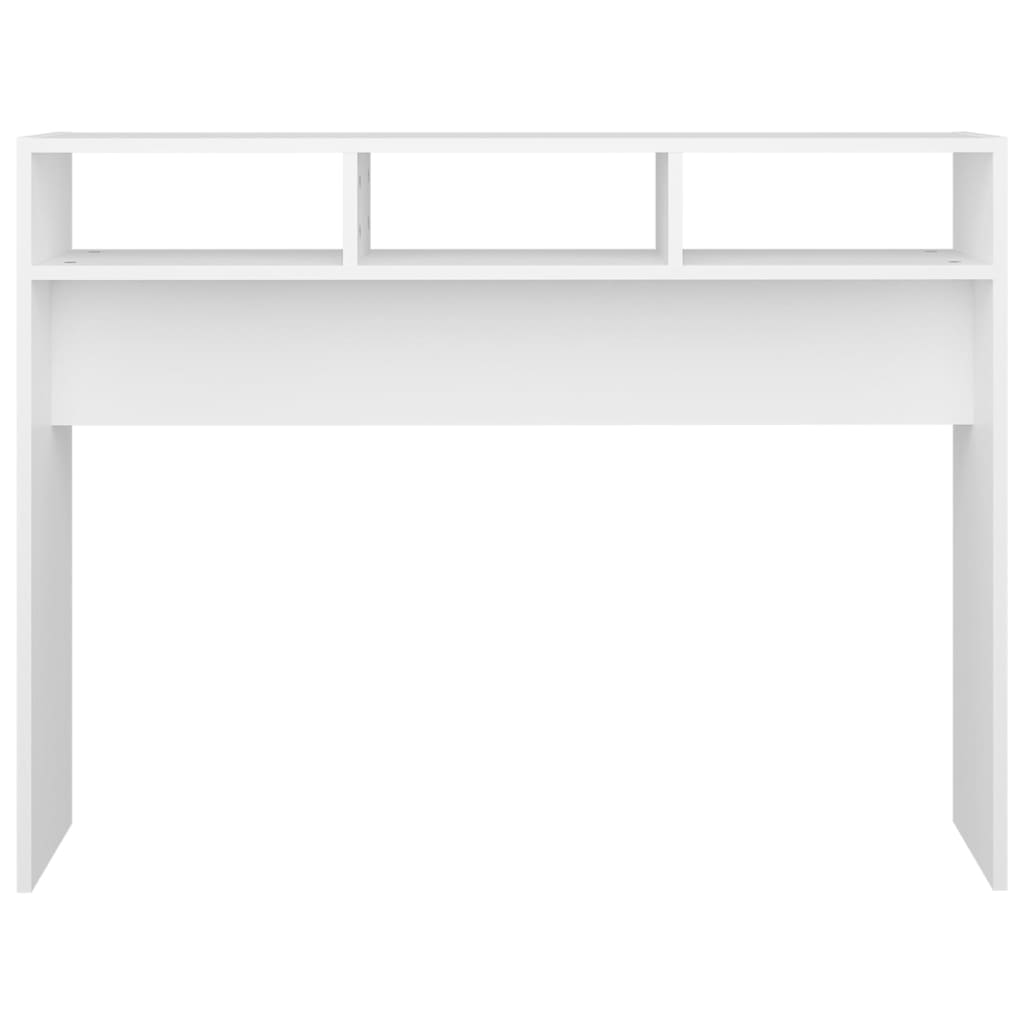 Tavolino Consolle Bianco 105x30x80 cm in Legno Multistrato 808305