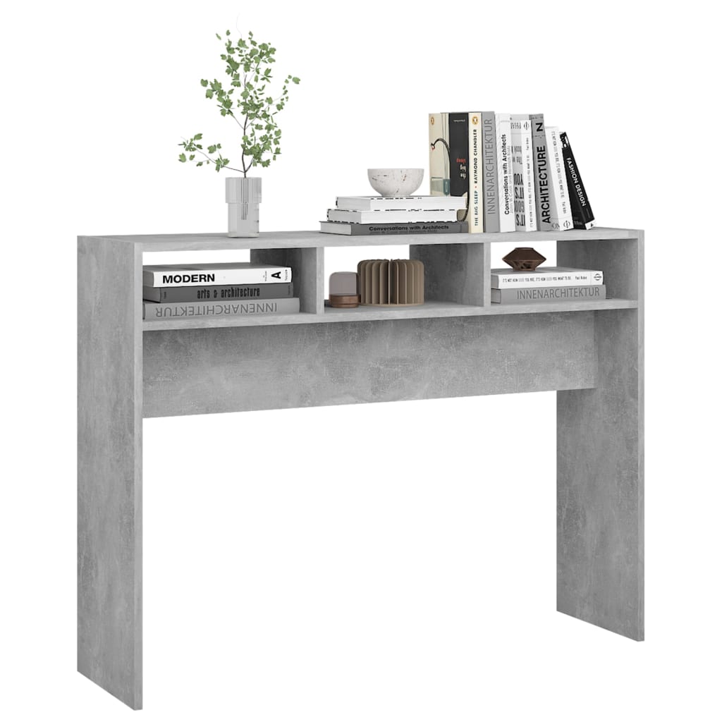 Tavolino Consolle Grigio Cemento 105x30x80cm Legno Multistrato 808309