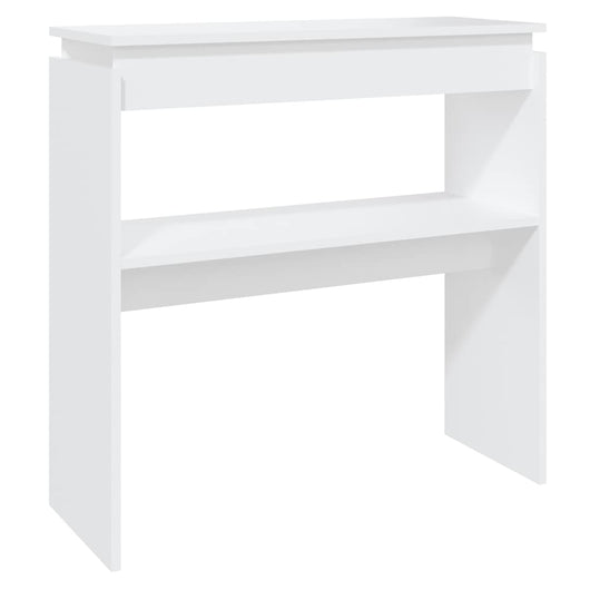 Tavolino Consolle-Tavolino da soggiorno-Tavolino da Salotto Bianco 80x30x80 cm in Legno Multistrato