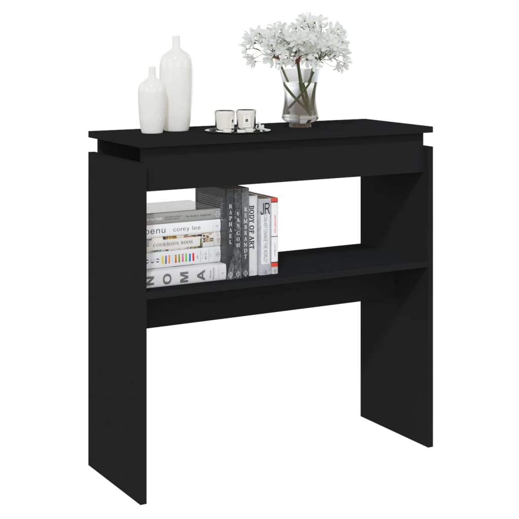 Tavolino Consolle Nero 80x30x80 cm in Legno Multistrato 808315