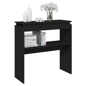 Tavolino Consolle Nero 80x30x80 cm in Legno Multistrato 808315