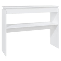Tavolino Consolle Bianco 102x30x80 cm in Legno Multistrato 808323