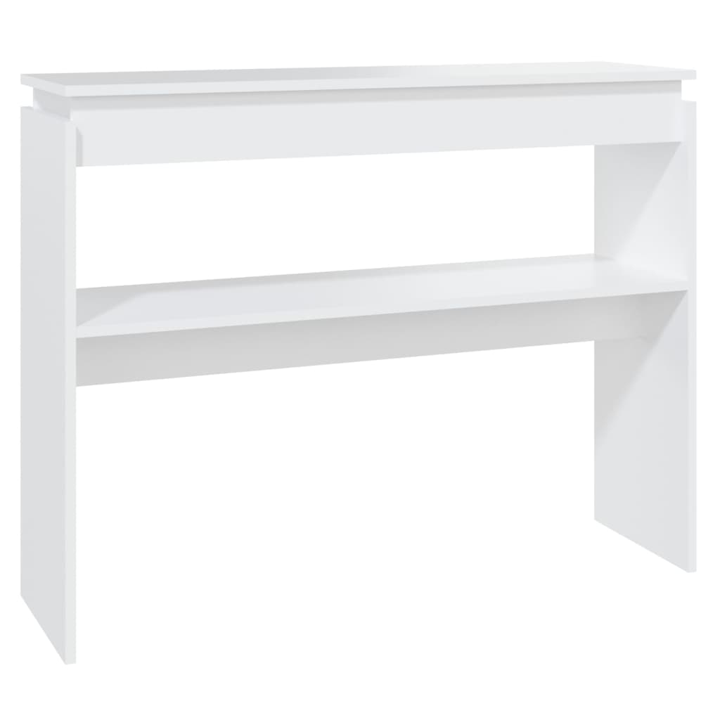 Tavolino Consolle-Tavolino da soggiorno-Tavolino da Salotto Bianco 102x30x80 cm in Legno Multistrato