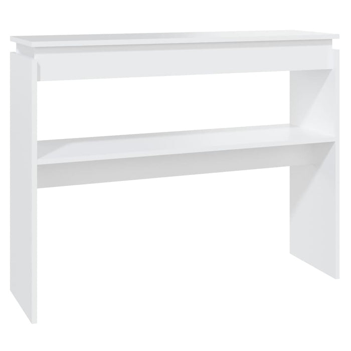Tavolino Consolle-Tavolino da soggiorno-Tavolino da Salotto Bianco 102x30x80 cm in Legno Multistrato