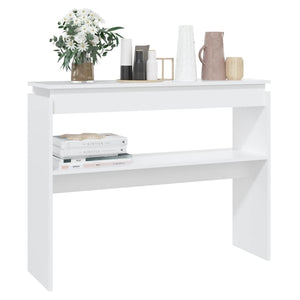 Tavolino Consolle-Tavolino da soggiorno-Tavolino da Salotto Bianco 102x30x80 cm in Legno Multistrato