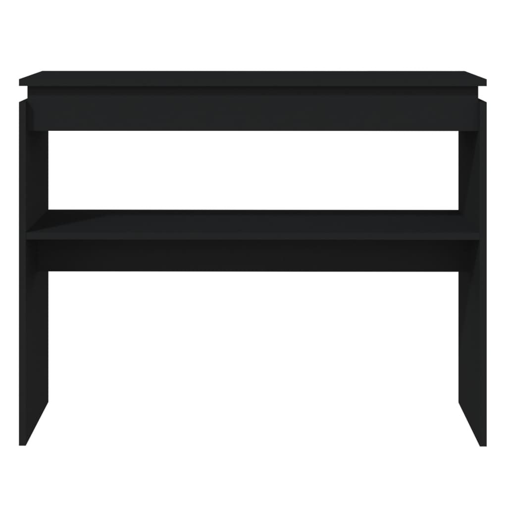 Tavolino Consolle Nero 102x30x80 cm in Legno Multistrato 808324