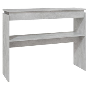 Tavolino Consolle-Tavolino da soggiorno-Tavolo Grigio Cemento 102x30x80cm Legno Multistrato