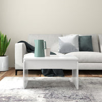 Tavolino da Salotto Bianco 68x50x38 cm Legno Multistrato 808332