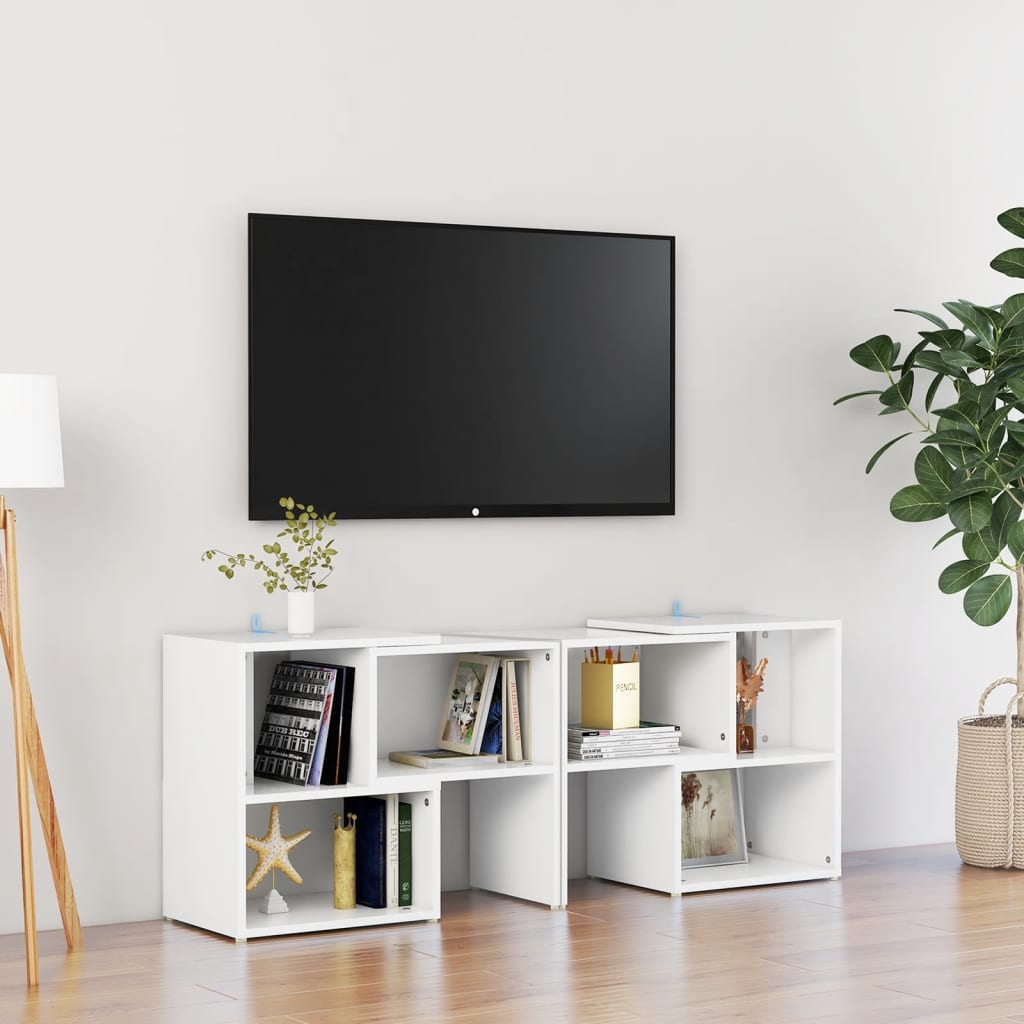 Mobile TV-Credenza TV-Console TV Bianco 104x30x52 cm inLegno Multistrato