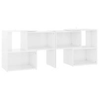 Mobile Porta TV Bianco Lucido 104x30x52 cm in Legno Multistrato 808356