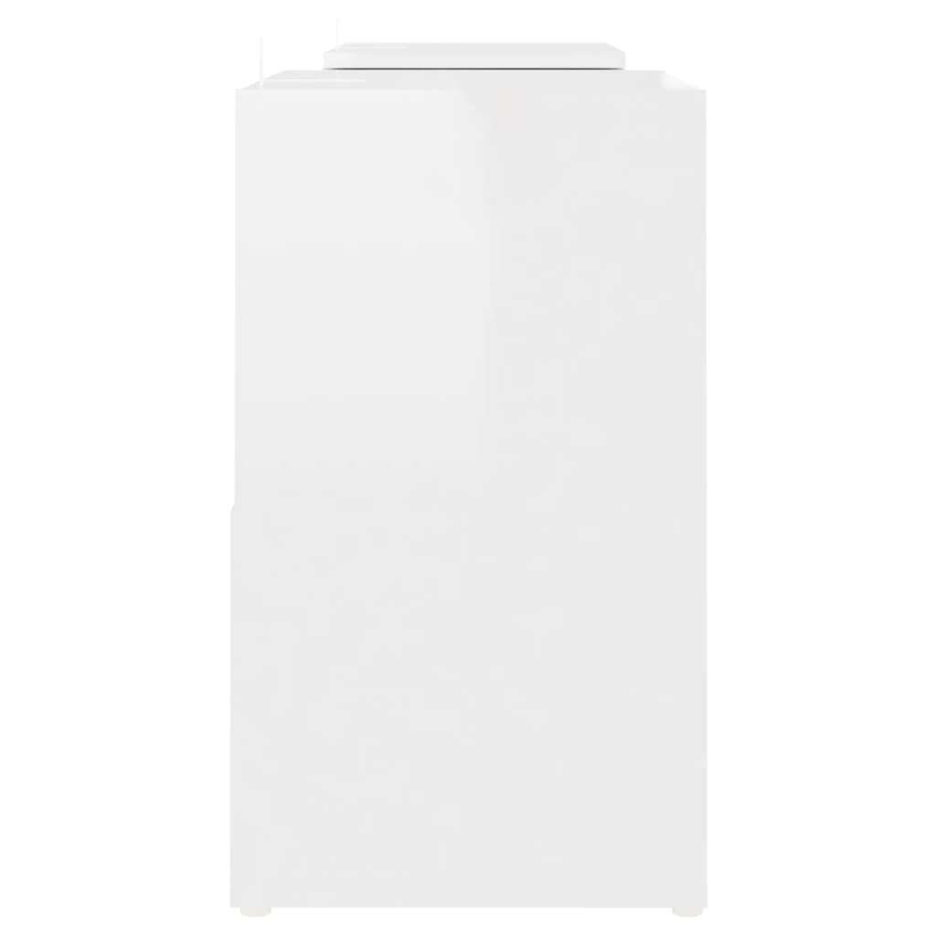 Mobile Porta TV Bianco Lucido 104x30x52 cm in Legno Multistrato 808356