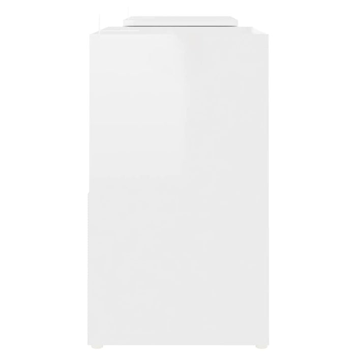 Mobile Porta TV Bianco Lucido 104x30x52 cm in Legno Multistrato 808356