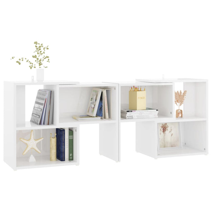 Mobile Porta TV Bianco Lucido 104x30x52 cm in Legno Multistrato 808356