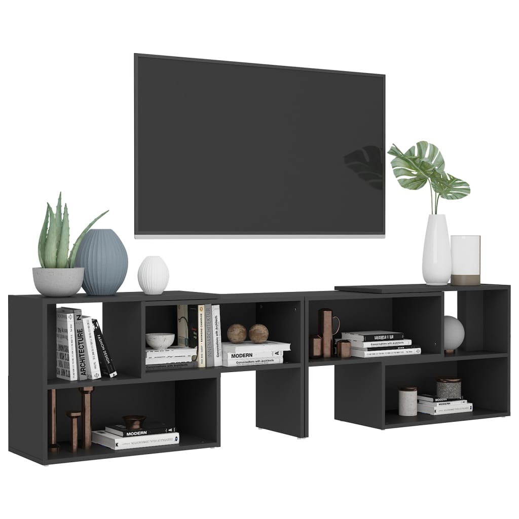 Mobile Porta TV Grigio 149x30x52 cm in Legno Multistrato 808361