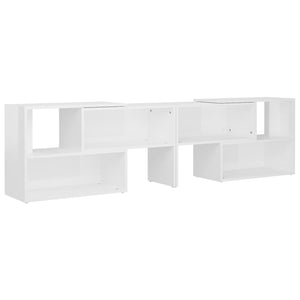 Mobile Porta TV Bianco Lucido 149x30x52 cm in Legno Multistrato 808365