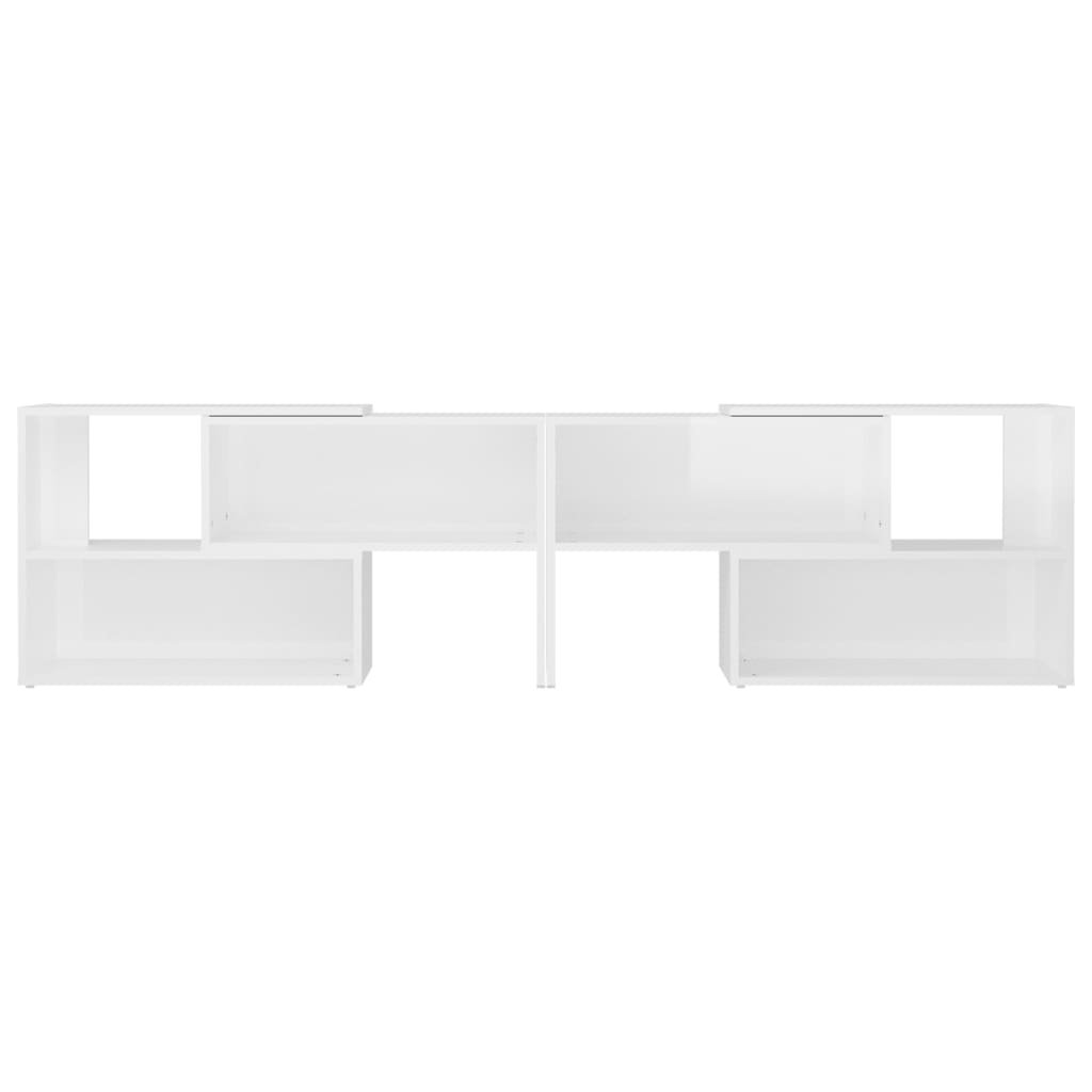 Mobile Porta TV Bianco Lucido 149x30x52 cm in Legno Multistrato 808365