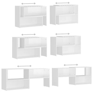 Mobile Porta TV Bianco Lucido 149x30x52 cm in Legno Multistrato 808365